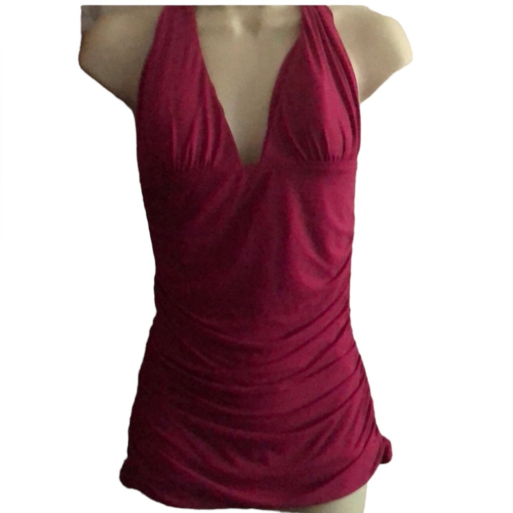 Carmen Marc Valvo size 12 pink 2 piece Tankini swim suit NWT